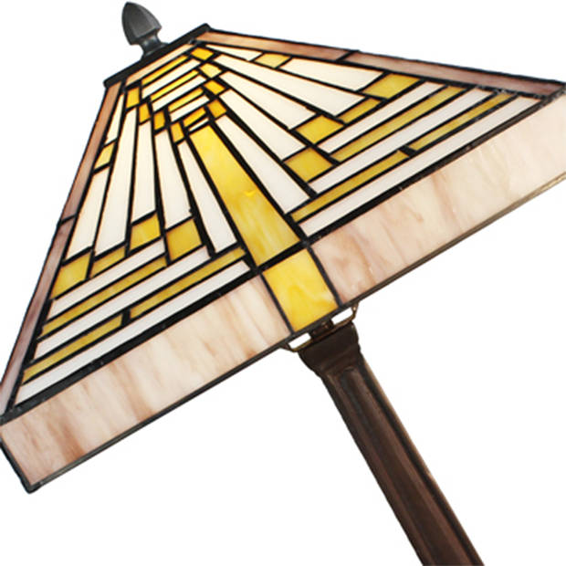 HAES DECO - Tiffany Tafellamp Creme 31x31x48 cm Fitting E27 / Lamp max 1x60W