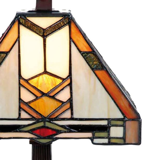 HAES DECO - Tiffany Tafellamp Meerkleurig 22x22x38 cm Fitting E14 / Lamp max 1x40W
