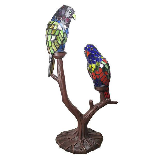 HAES DECO - Tiffany Tafellamp Meerkleurig 50x24x63 cm Fitting E14 / Lamp max 2x40W