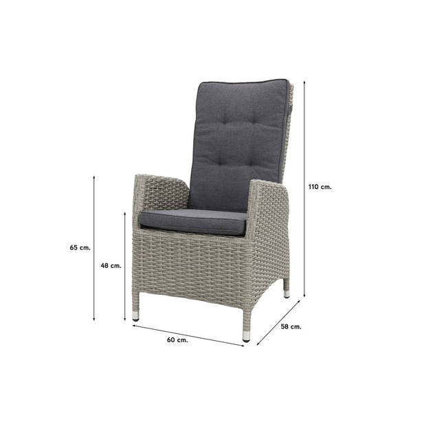 VDG Manhattan - White Grey/Allure Rome grey 170 cm. tuinset - 5-delig