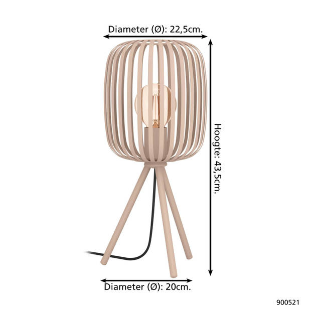 EGLO Romazzina Tafellamp - E27 - Ø 20 cm - Zandkleur