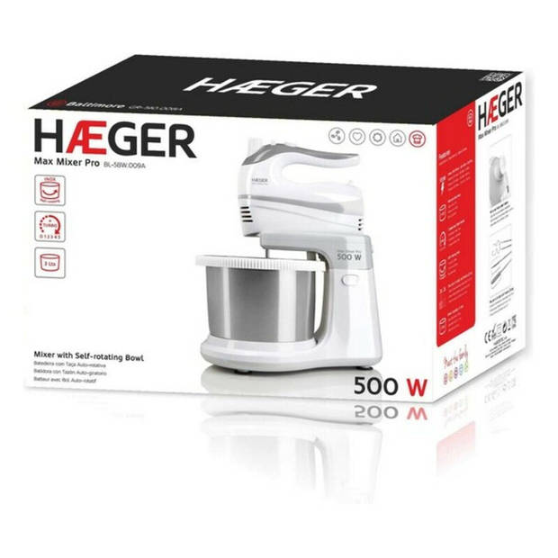 mixer-kneder met kom Haeger BL-5BW.009A MAX MIXER PRO 3 L 500 W