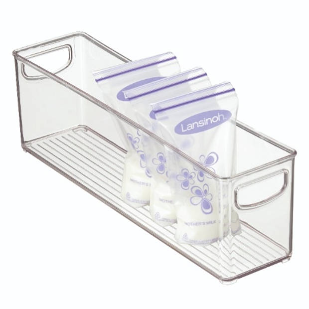 iDesign - Opbergbox met Handvaten, 10.2 x 40.6 x 12.7 cm, Stapelbaar, Kunststof, Transparant - iDesign Kitchen Binz