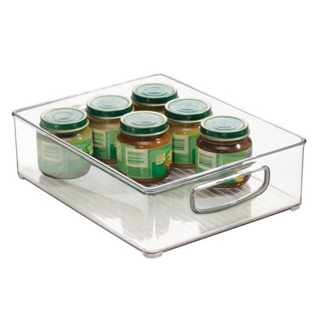 iDesign - Opbergbox met Handvaten, 20.3 x 25.4 x 7.6 cm, Stapelbaar, Kunststof, Transparant - iDesign Kitchen Binz