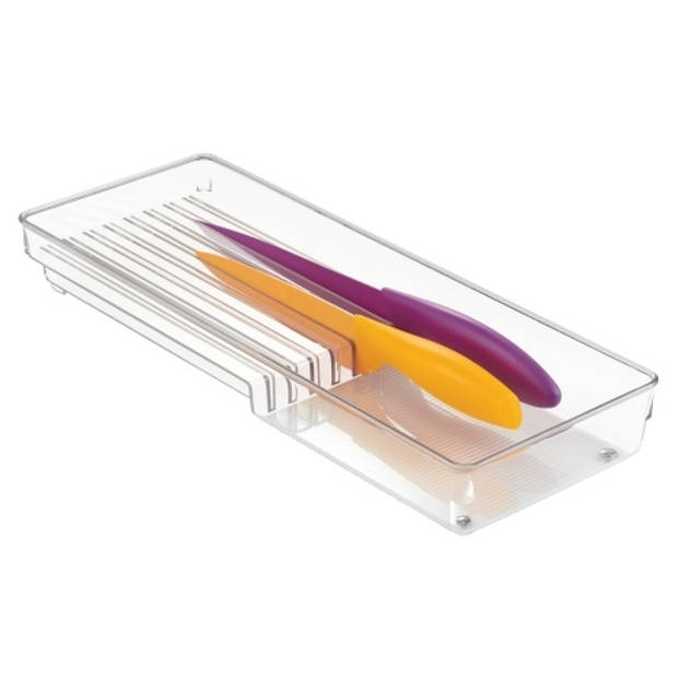 iDesign - Lade Organizer voor Messen, 15.2 x 41.3 x 5.1 cm, Kunststof, Transparant - iDesign Linus