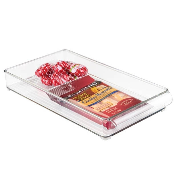 Koelkast Organizer, Laag, 20.3 x 36.8 x 5.1 cm, Stapelbaar Kunststof, Transparant - iDesign Fridge Binz