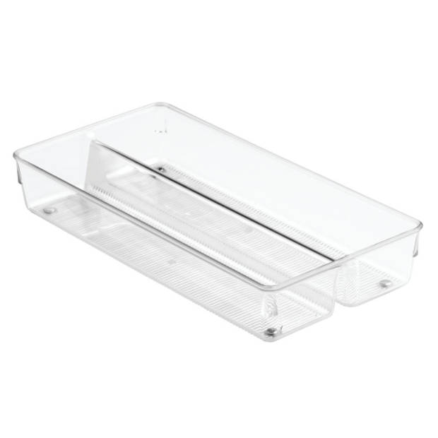 iDesign - Lade Organizer, 2 Vakken, 15.2 x 30.5 x 5.1 cm, Kunststof, Transparant - iDesign Linus