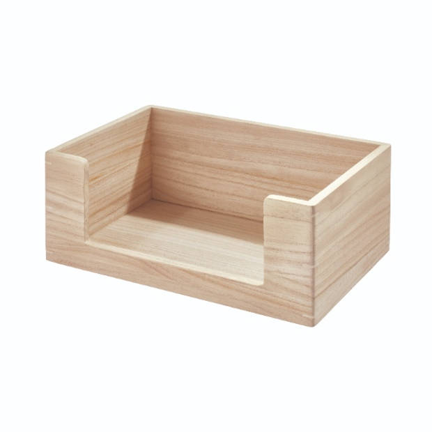 iDesign - Opbergbox, Open, 25.5 x 38 x 15 cm, Paulownia Hout, Beige - iDesign The Home Edit