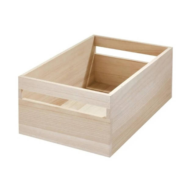 iDesign - Opbergbox met Handvat, 25.4 x 38 x 15.2 cm, Paulownia Hout - iDesign Eco Wood