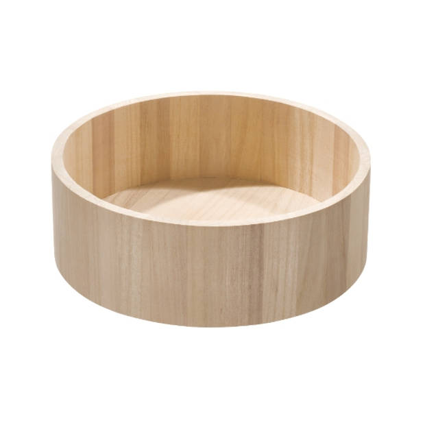 Draaiplateau met Randen, 26.7 cm, Paulownia Hout, Beige - iDesign Eco Wood Kitchen