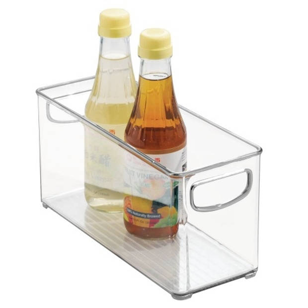 iDesign - Opbergbox met Handvaten, 10.2 x 25.4 x 12.7 cm, Stapelbaar, Kunststof, Transparant - iDesign Kitchen Binz