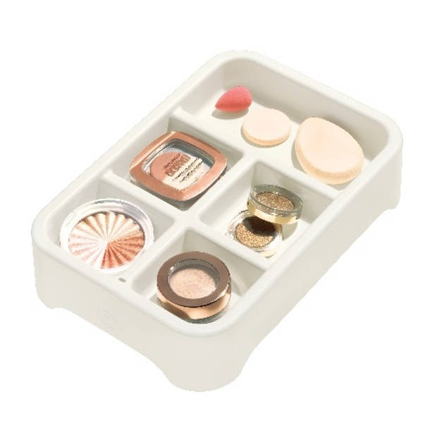 Organizer Inzetstuk met 5 Vakken, 28 x 19.3 x 6.3 cm, Kunststof, Kokoswit - iDesign Eco Storage