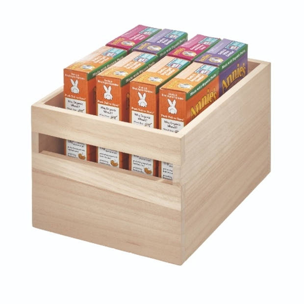 iDesign - Opbergbox met Handvat, 25.4 x 19 x 15.2 cm, Paulownia Hout - iDesign Eco Wood