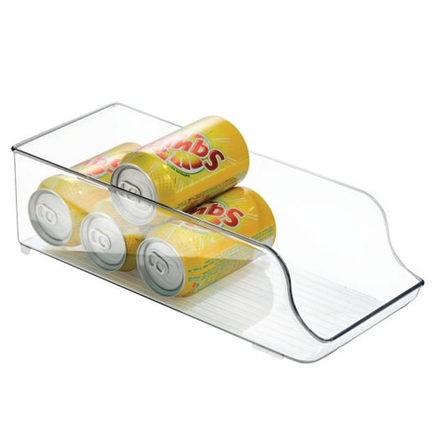 Koelkast Organizer voor Blikjes, 13.7 x 34.8 x 10.4 cm, Kunststof, Transparant - iDesign Fridge Binz