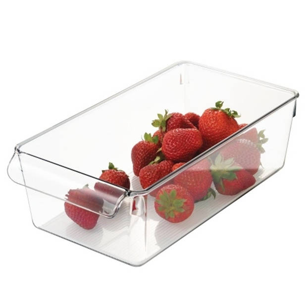 Koelkast Organizer met Handvat, 29.2 x 15.2 x 8.9 cm, Kunststof, Transparant - iDesign Linus