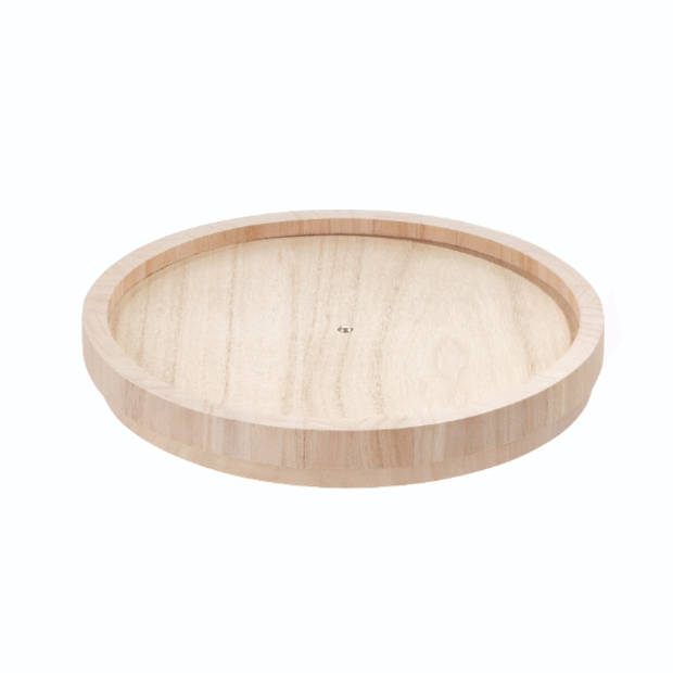 Lazy Susan Draaiplateau, 23 cm, Paulownia Hout, Beige - iDesign The Home Edit