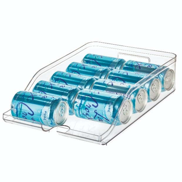 iDesign - Koelkast Organizer voor Blikjes, 26 x 35.5 x 10 cm, Kunststof, Transparant - iDesign Crisp