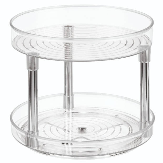 Lazy Susan Draaiplateau met Verdieping, 23 x 23 x 24, Kunststof, Transparant - iDesign Linus