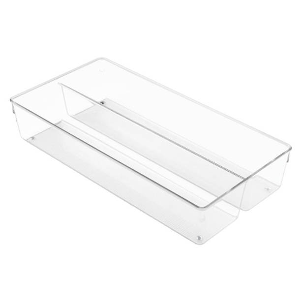 iDesign - Lade Organizer, 2 Vakken, 40.6 x 20.3 x 7.6 cm, Kunststof, Transparant - iDesign Linus