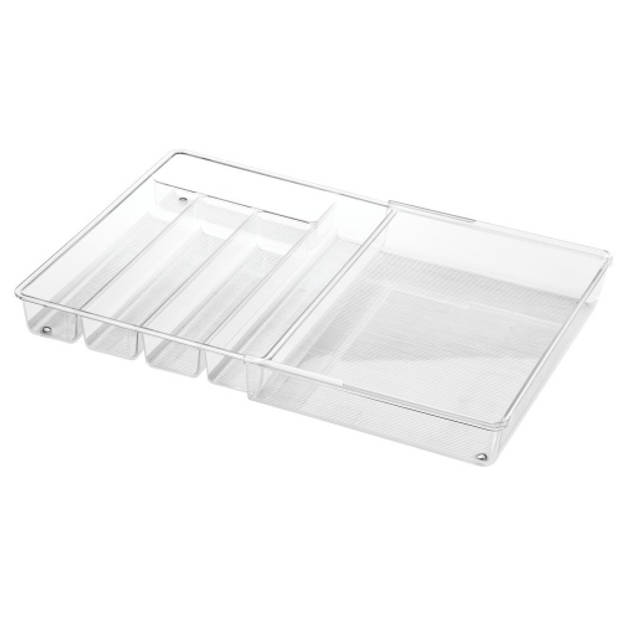 iDesign - Lade Organizer, 5 Vakken, Uitschuifbaar 28.7 x 36.6 x 5.8 cm, Kunststof, Transparant - iDesign Linus