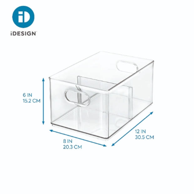 iDesign - Opbergbox met Verdeler, 20.3 x 30.5 x 15.2 cm, Kunststof, Transparant - iDesign The Home Edit