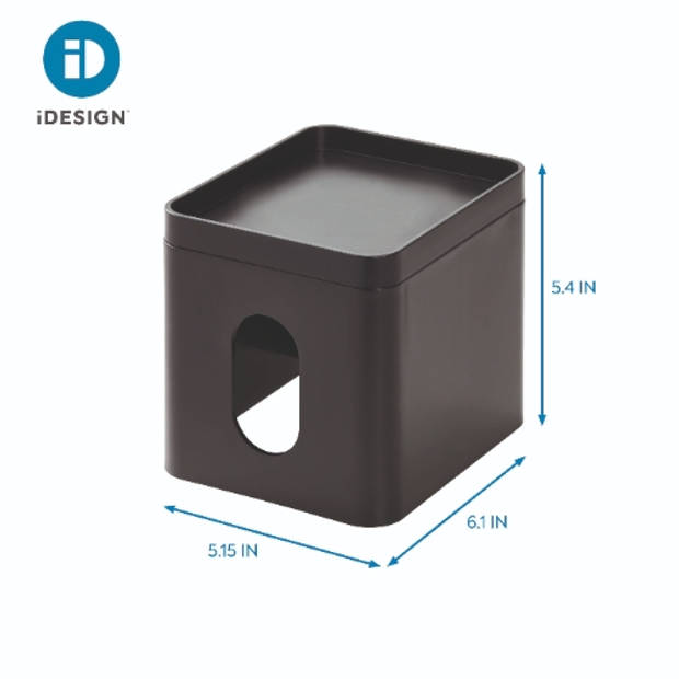 iDesign - Tissuebox met Platform, Kunststof, Zwart - iDesign Cade
