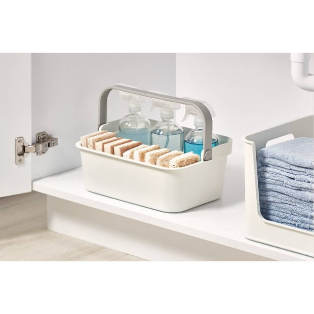 iDesign - Opbergmand met Handvat, 22 x 33 x 13 cm, Kunststof, Beige - iDesign Eco Storage