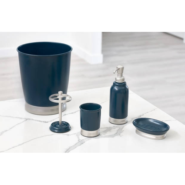 iDesign - Zeepblokhouder, Keramiek/Kunststof, Blauw - iDesign Bexley