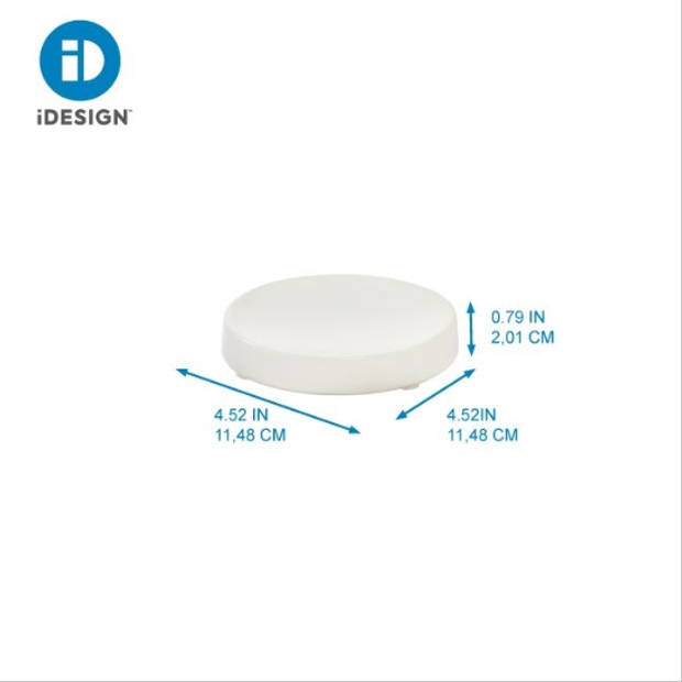 iDesign - Zeepschaaltje, 11.5 x 11.5 cm, Keramiek, Kokos Wit - iDesign Eco Vanity