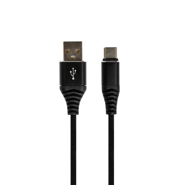 Soundlogic oplaadkabel USB-A naar USB-C - zwart