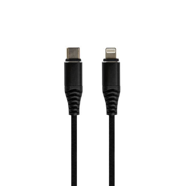 Soundlogic oplaadkabel USB-C naar Lightning - zwart