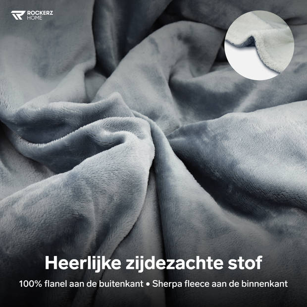 Elektrische deken - Afmetingen 200 x 180 cm - 9 warmtestanden - Automatische uitschakeling - XL snoer - Grijs