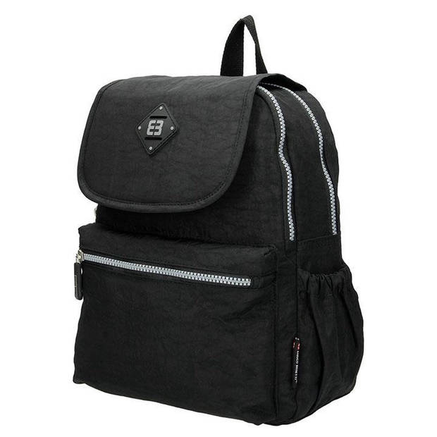 Enrico Benetti Crinkle Nylon Backpack Black