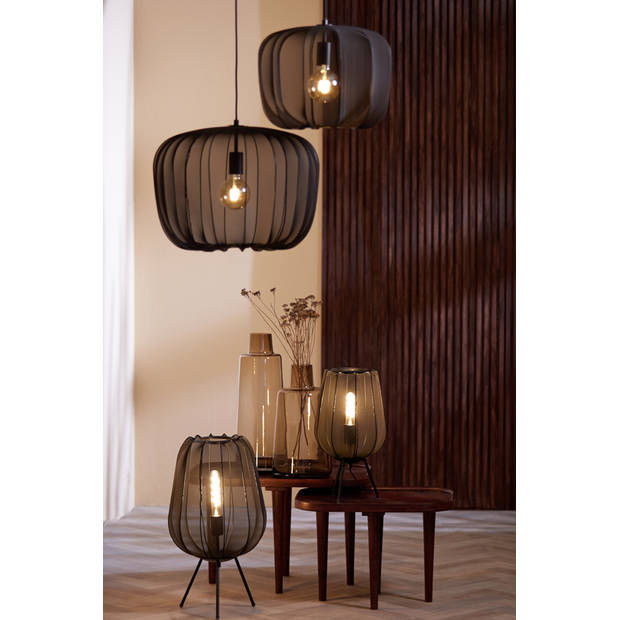 Light & Living - Tafellamp PLUMERIA - Ø34x60cm - Zwart