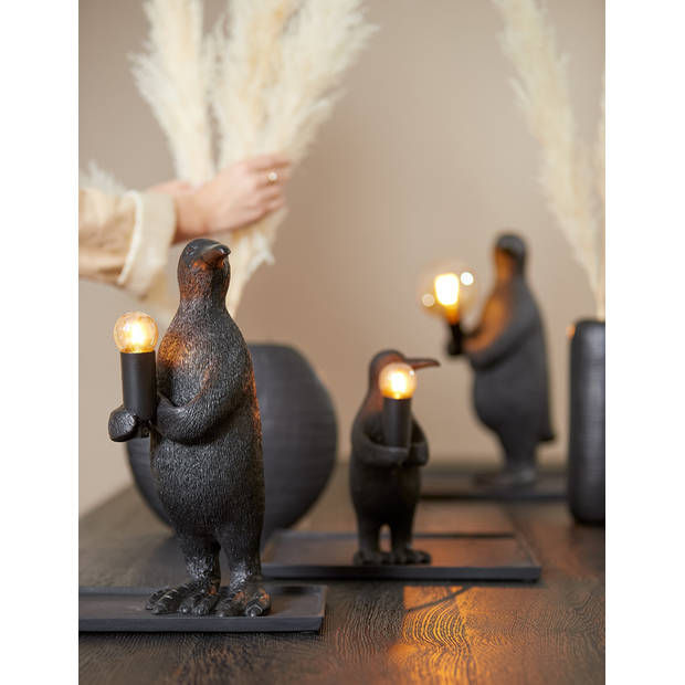 Light & Living - Tafellamp PENGUIN - 21x17x41cm - Zwart