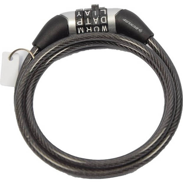 Bicycle lock / spiral lock with password 1200 x 6 mm Black