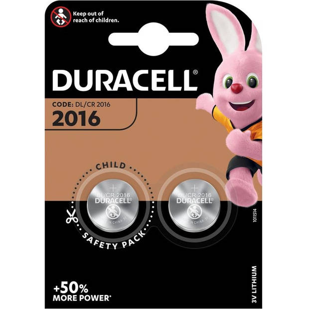 Duracell CR2016 - 4 stuk in verpakking - Professional Electronics 3V Lithium knoopcel - Duracell Lithium CR2016 3V - 4