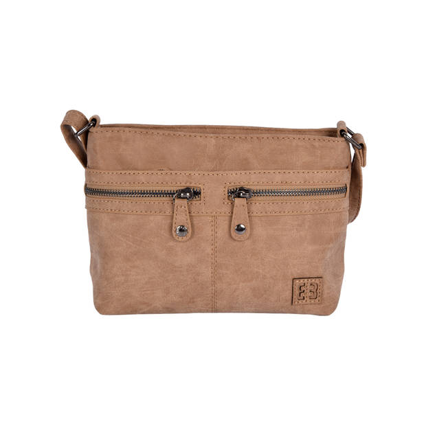 Dames Schoudertas - Stijlvolle Taupe Crossbody Tas - Bicky Bernard - 21cmx17cmx7cm - Modieuze Damestas