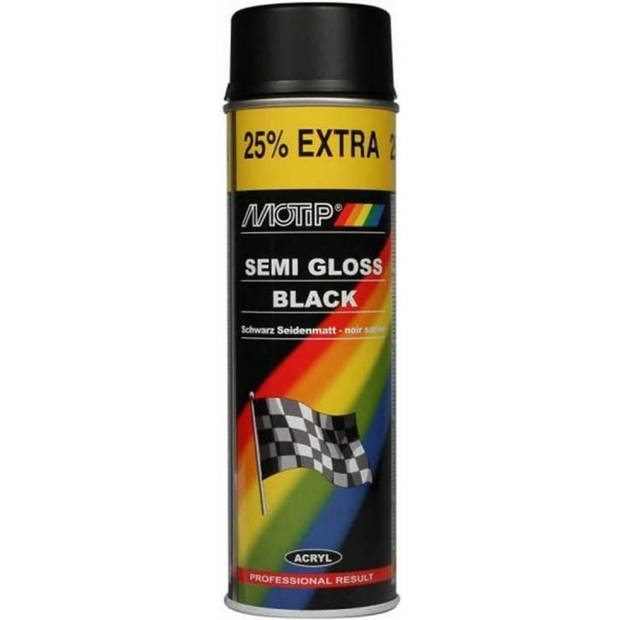Motip Zijdeglans Acryllak Zwart - 500 ml - Spuit spray zwart - Verf zwart kopen - 3 X Spuitspray LAK ZWART ZIJDEGLANS