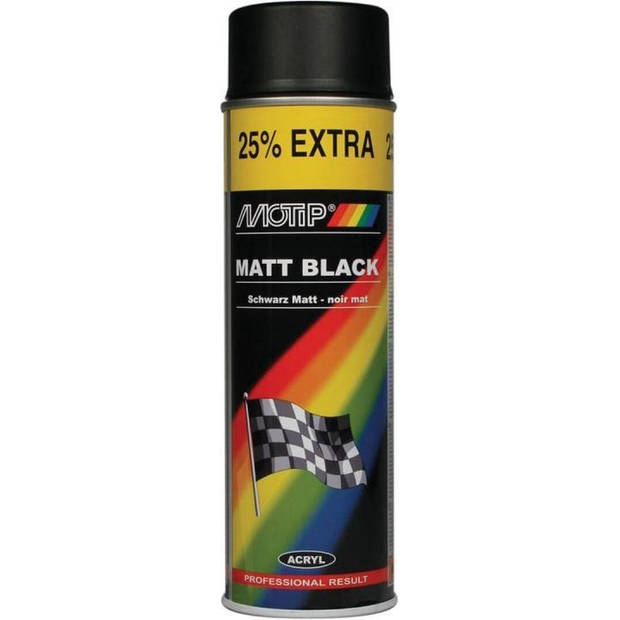 Motip paint 2 pieces spray paint Matt black fast drying 500 mL for metal, wood, aluminum and stone - 25 % EXTRA