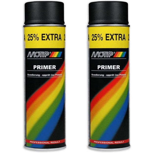 Motip paint primer Primer 7 pieces Spray can Primer black quick drying 500 ML for metal, wood, aluminium and stone - 25