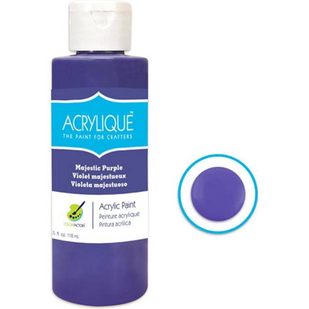 Acrylverf waterbasis Majestic purple " Majestueus paars" 118ml - Sneldrogend waterbasis Permanent