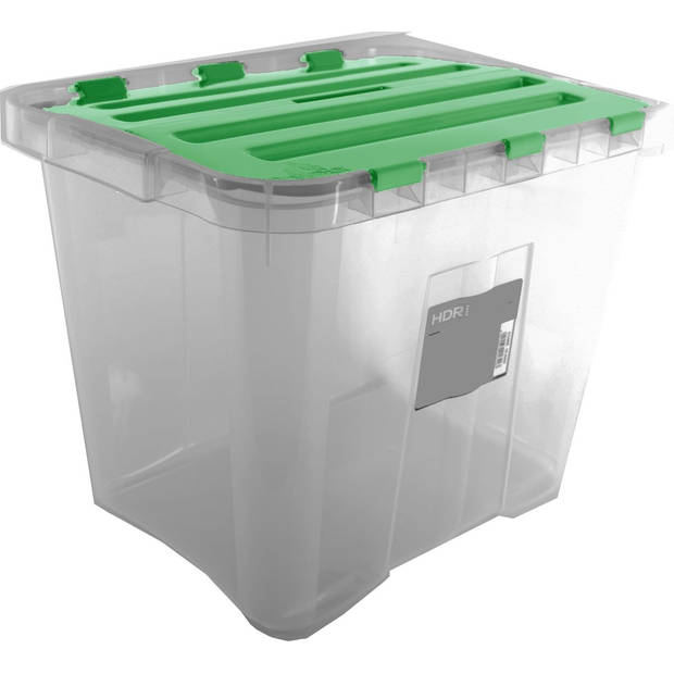 Opbergbox 24 liter 2 stuks in de verpakking Groen - formaat 29.5 x 39 x 30 cm - Opbergdoos - Opbergkist