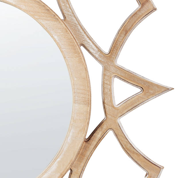 Beliani ZAPOPAN - Decoratieve Spiegel-Lichte houtkleur-MDF, Glas