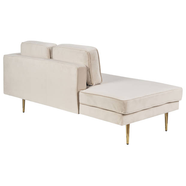 Beliani MIRAMAS - Chaise longue-Beige-Fluweel