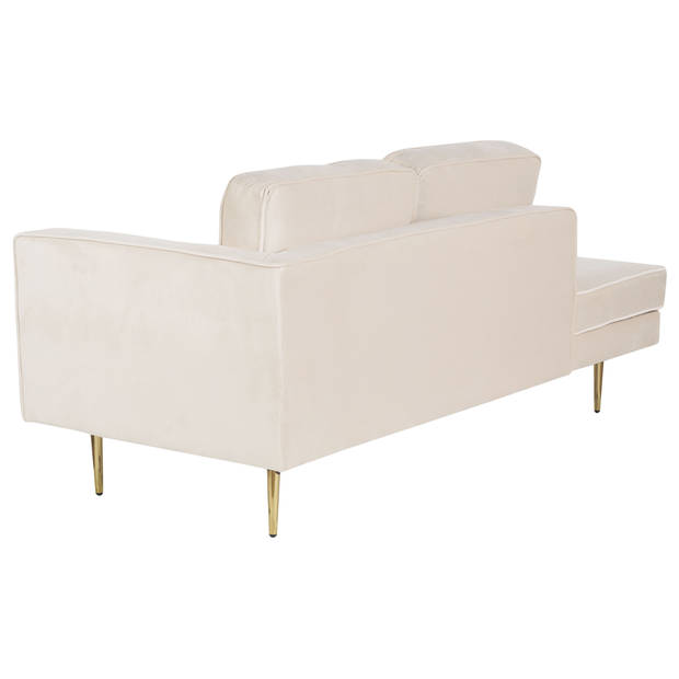 Beliani MIRAMAS - Chaise longue-Beige-Fluweel