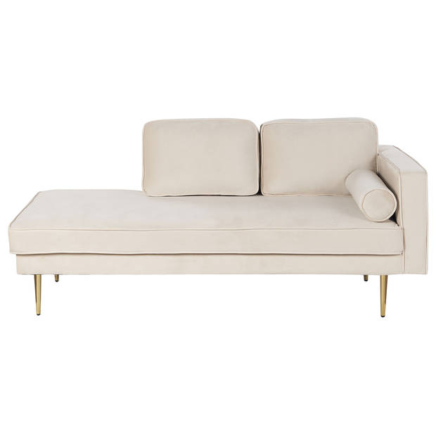 Beliani MIRAMAS - Chaise longue-Beige-Fluweel