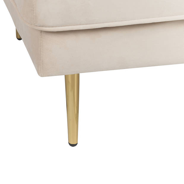 Beliani MIRAMAS - Chaise longue-Beige-Fluweel