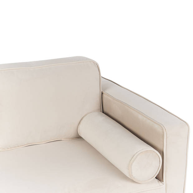 Beliani MIRAMAS - Chaise longue-Beige-Fluweel