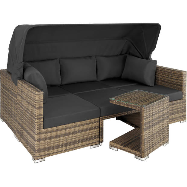 tectake - Wicker loungeset tuinset loungebank San Marino natuurkleur - 403713